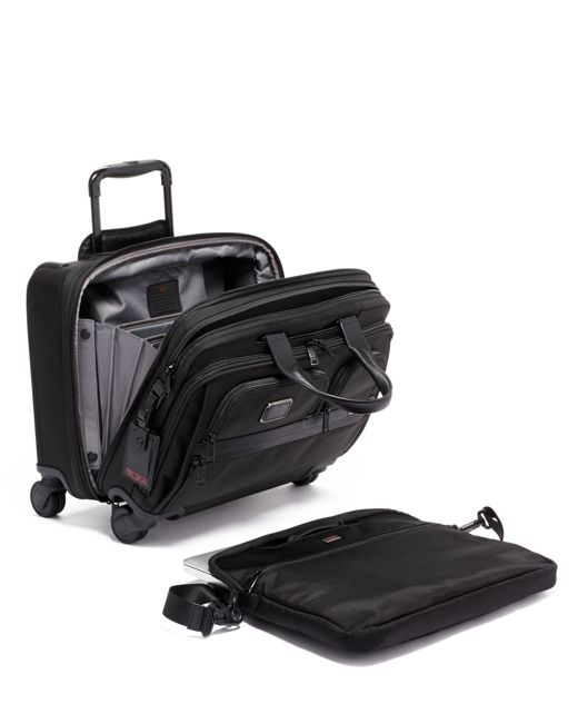 กระเป๋าเอกสารแบบล้อลาก Deluxe 4 Wheeled Laptop Case Brief BLACK - large | Tumi Thailand