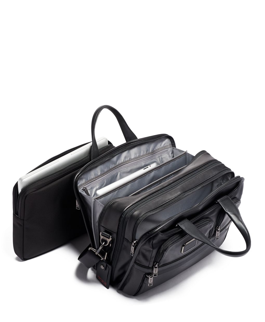 Atlantic Unisex Briefcase Laptop Bag Black Zipper Closure