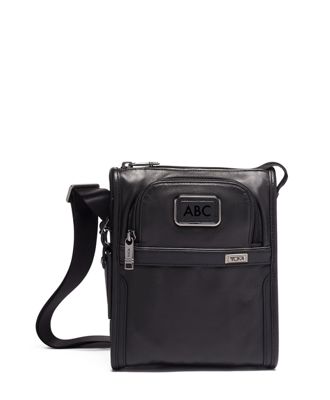 black leather shoulder bag with pockets