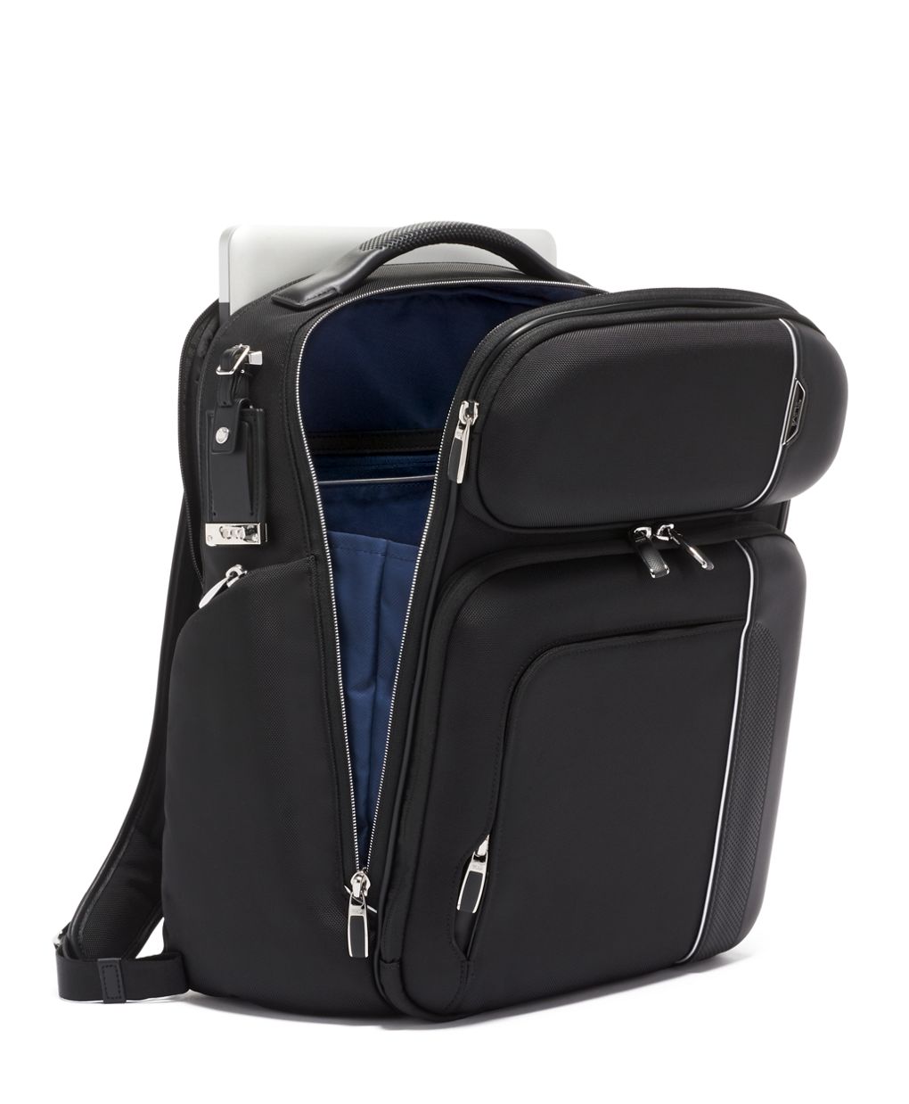 Tumi blue outlet leather backpack