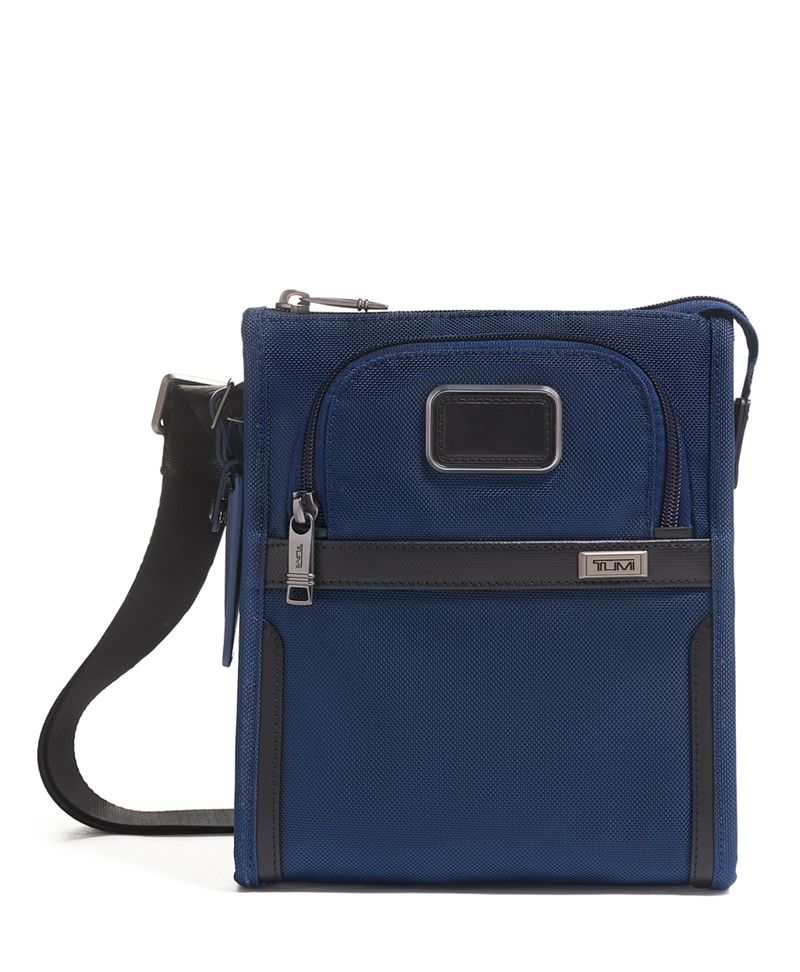 Tumi Alpha 3 Leather Pocket Bag Small Crossbody | IUCN Water