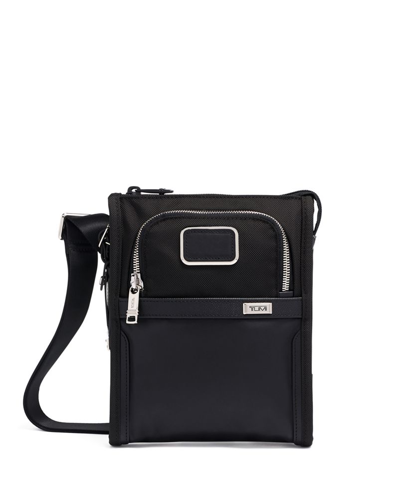Tumi Alpha 3 Leather Pocket Bag Small Crossbody IUCN Water