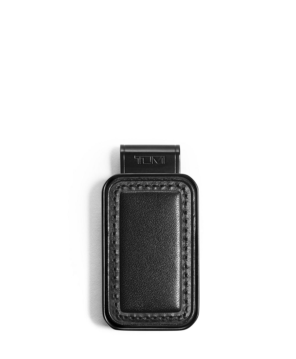 Elegant Black Leather Money Clip