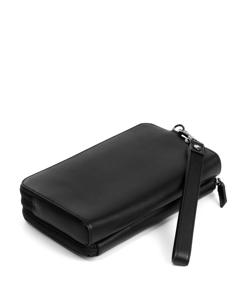 Tumi Nassau Zip-Around Travel Wallet Black Smooth