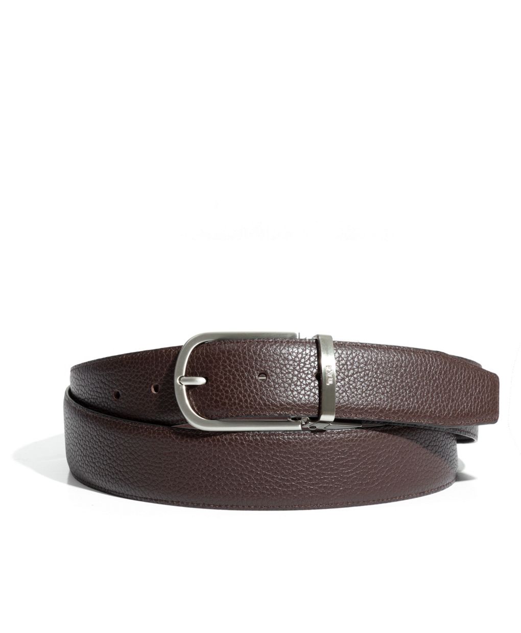Brown Pebble Grain Leather Belt