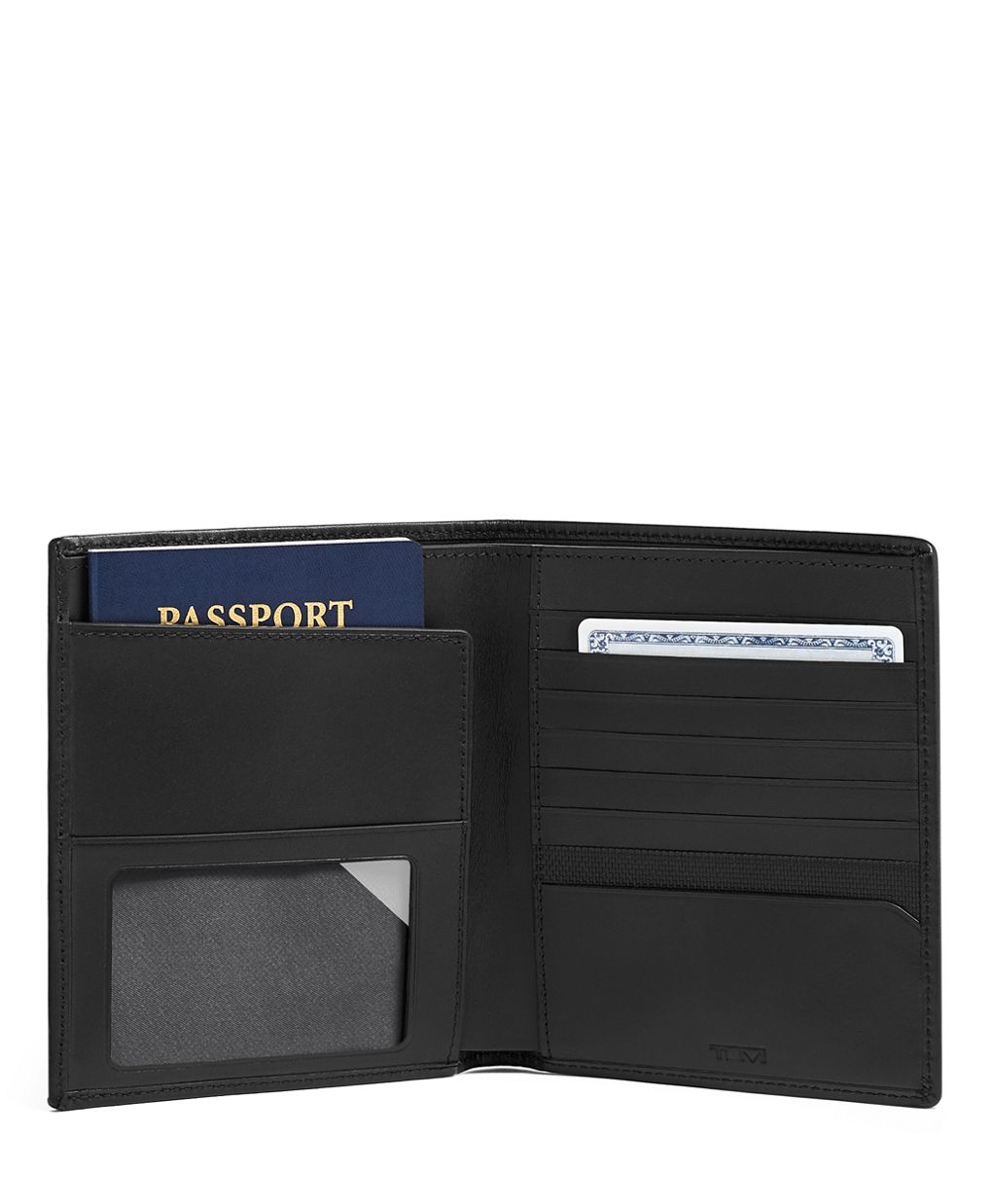 Genuine Leather Passport Cover Oxford Black