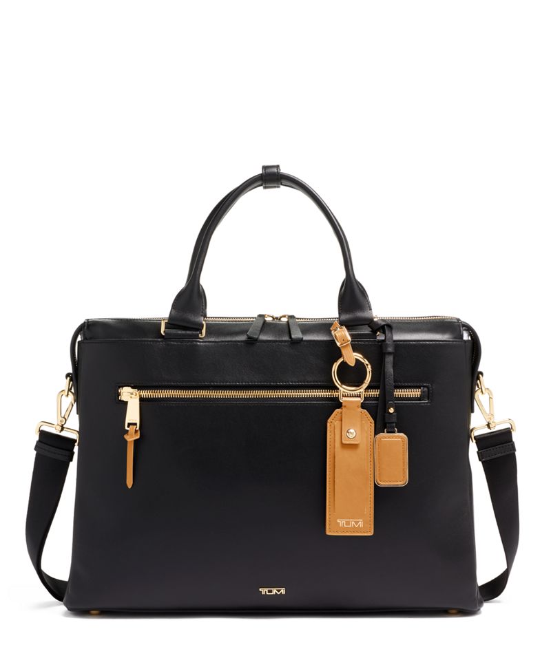 tumi leather brief