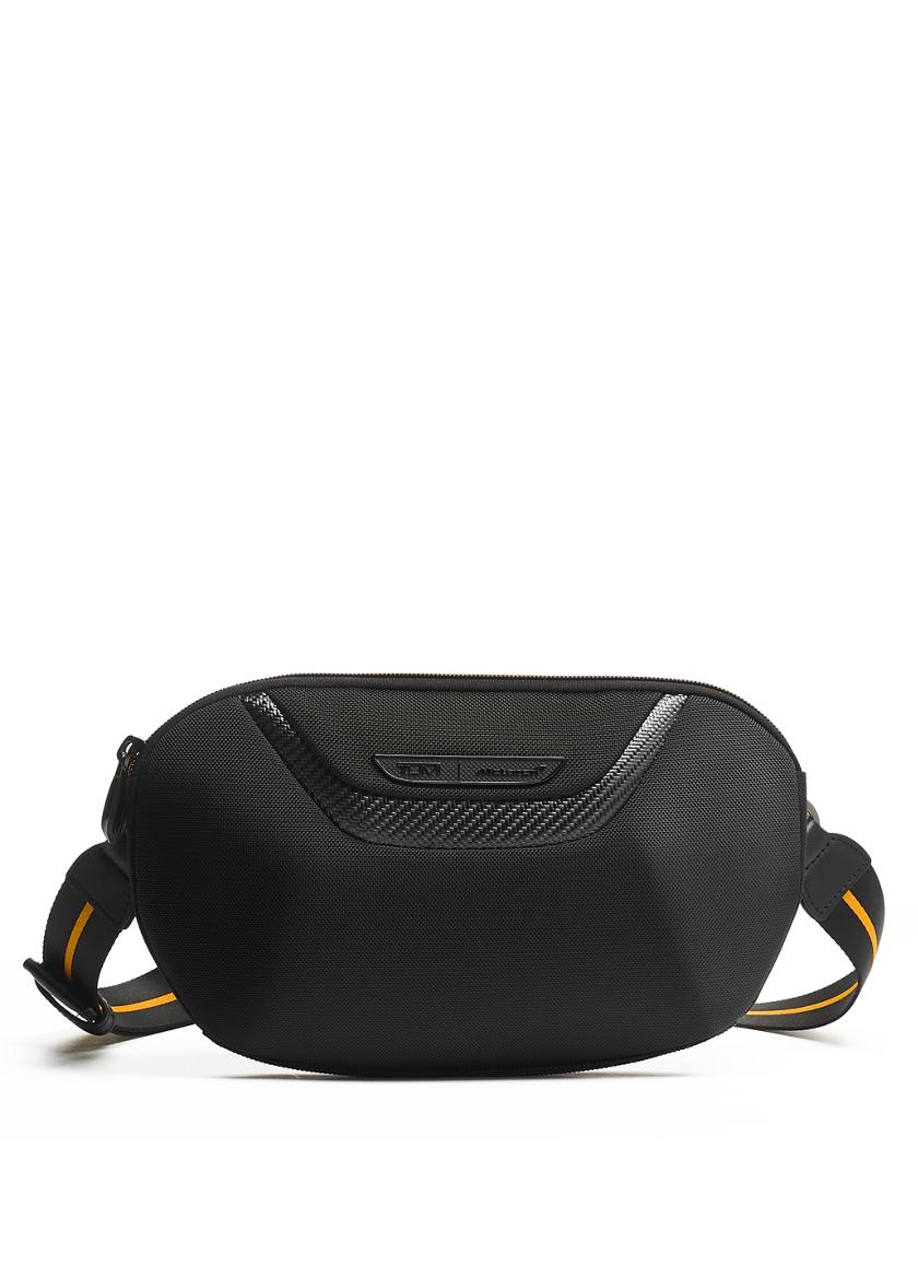 TUMI Meera Slim Waist Pack Fanny Pack Hip Bag Black and Gold