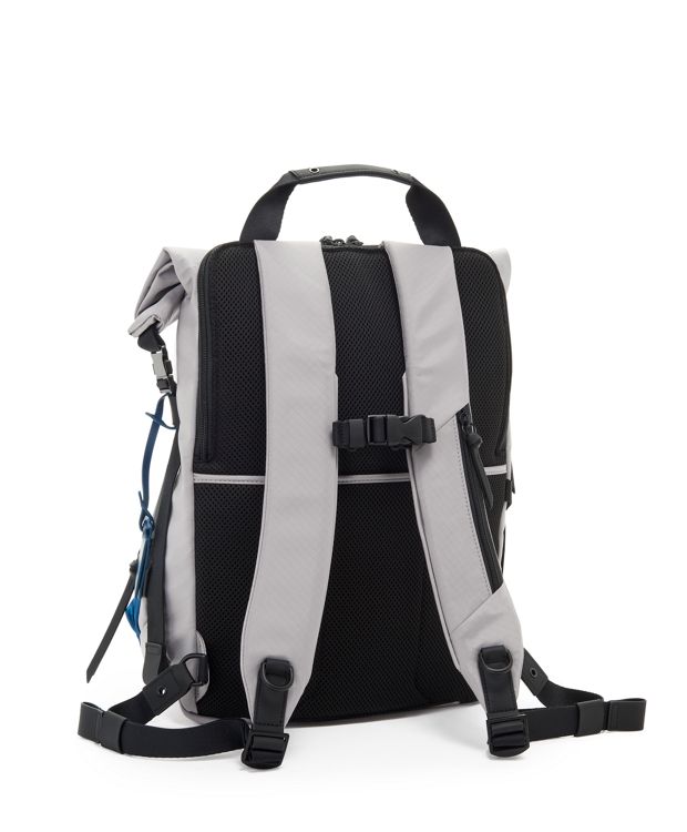 Grey/Dark  Turquoise Kiri Roll Top Backpack