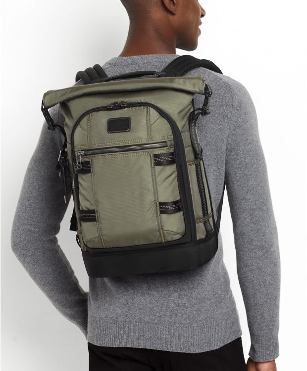 Grey Ally Roll Top Backpack