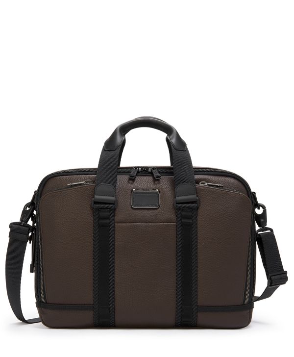 Tumi black leather briefcase sales