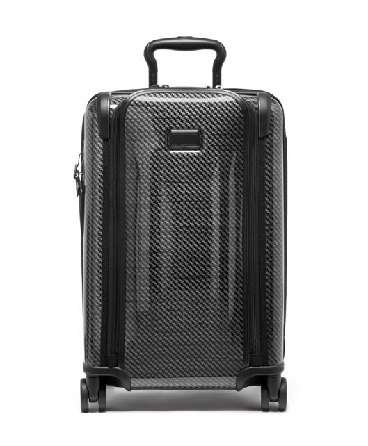 Black  Graphite International Front Pocket Expandable 4 Wheeled Carry-On
