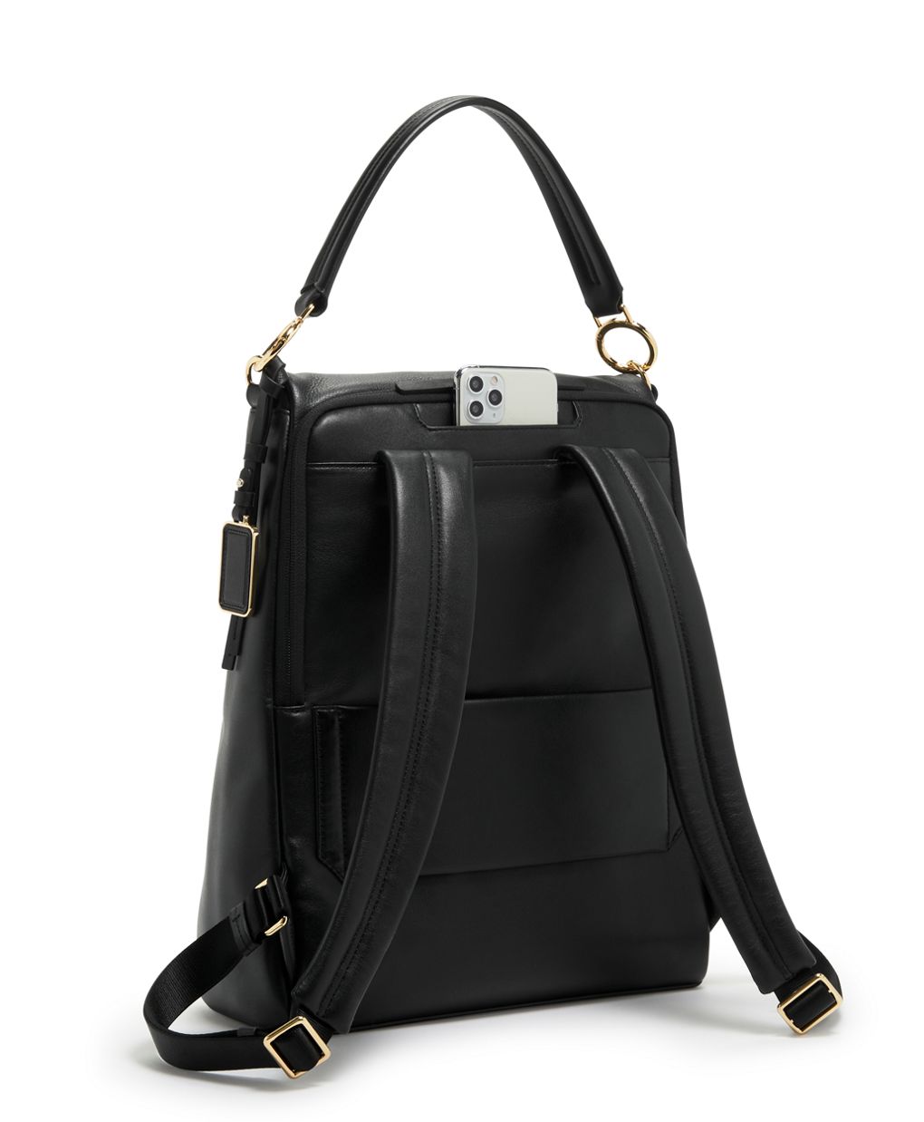 Tumi Voyageur Black Leather Liv Backpack-tote