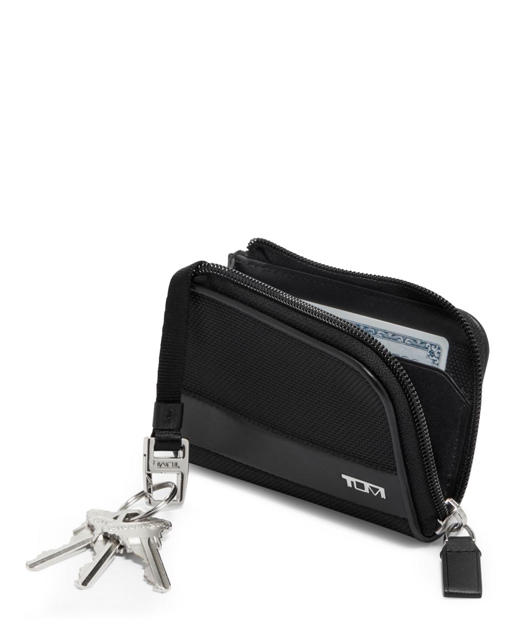 TUMI Belden Zip Card Case In Black/Gunmetal 146562-1041