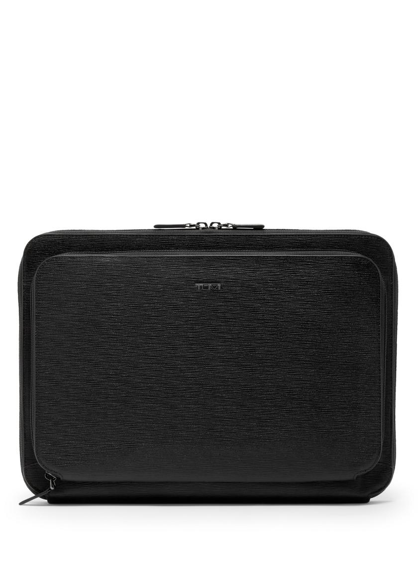 Tumi Nassau Travel Watch Case Black Embossed