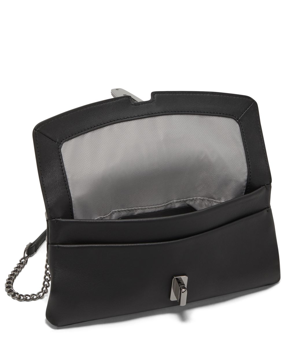 Calvin Klein Black Leather 2 in 1 Crossbody Tote Wristlet - beyond exchange