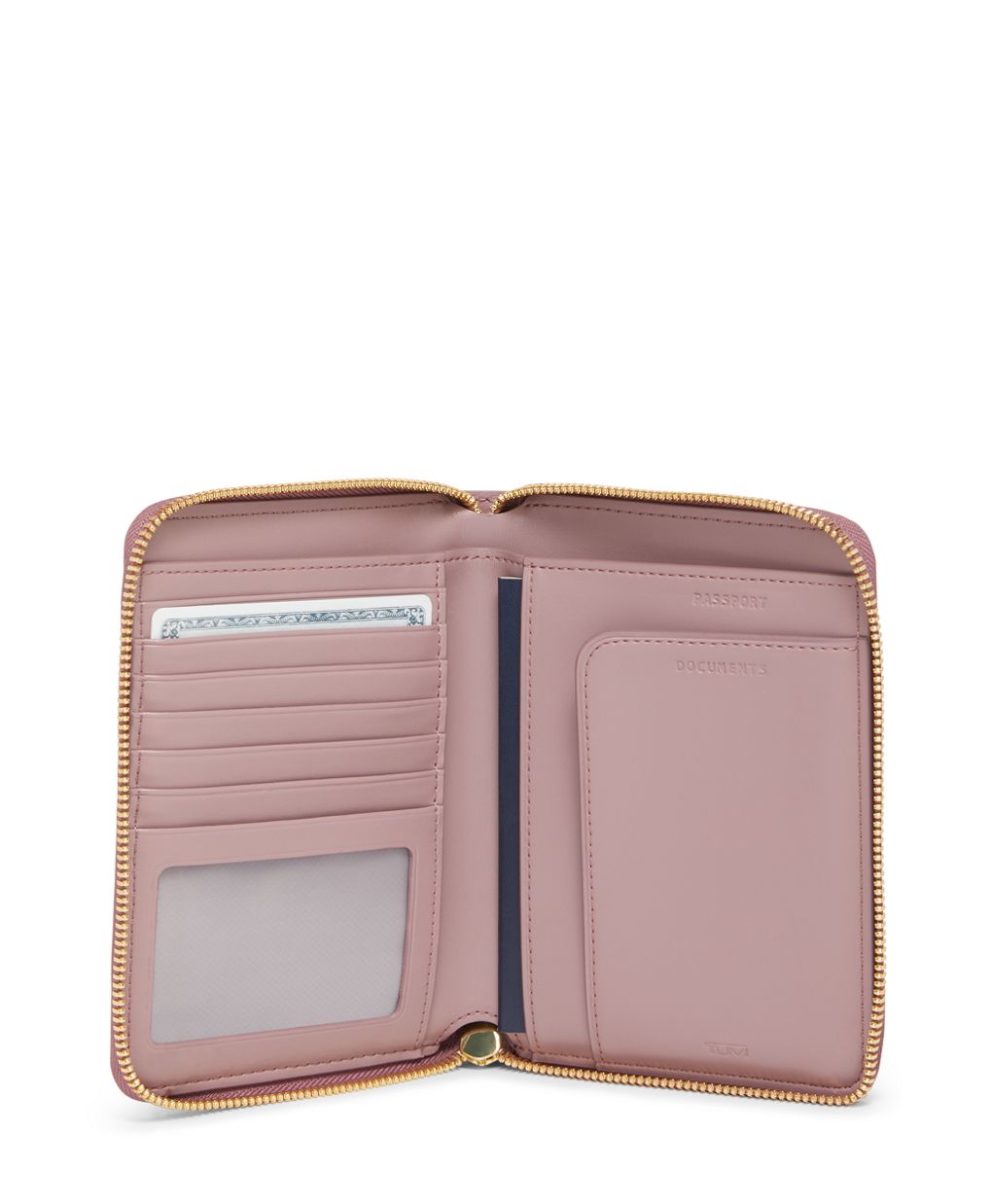 VS Signature Pink White Stripe Passport Card Case Holder Wallet