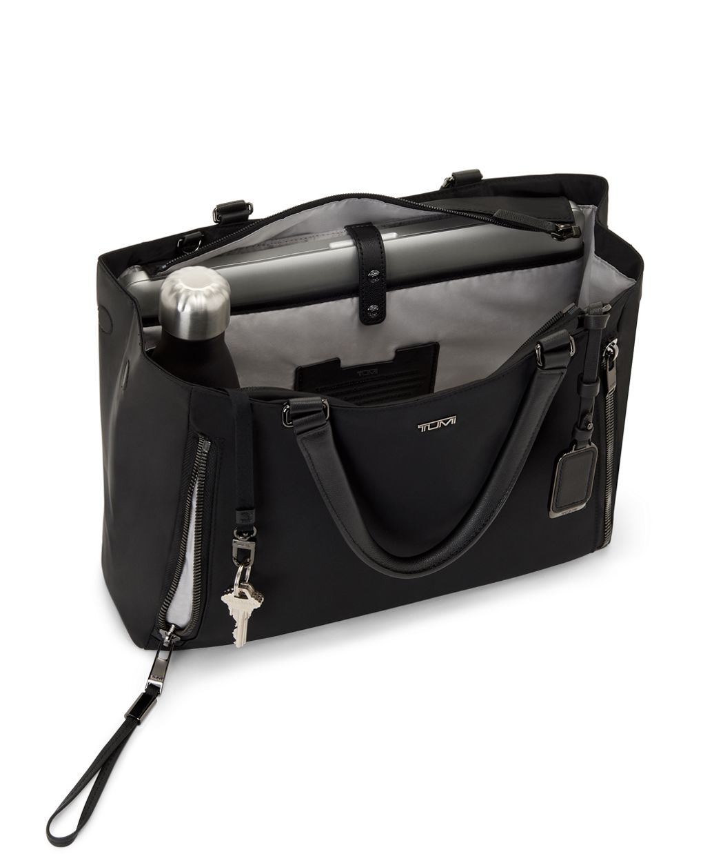 Tali Double Zip Work Tote in Black