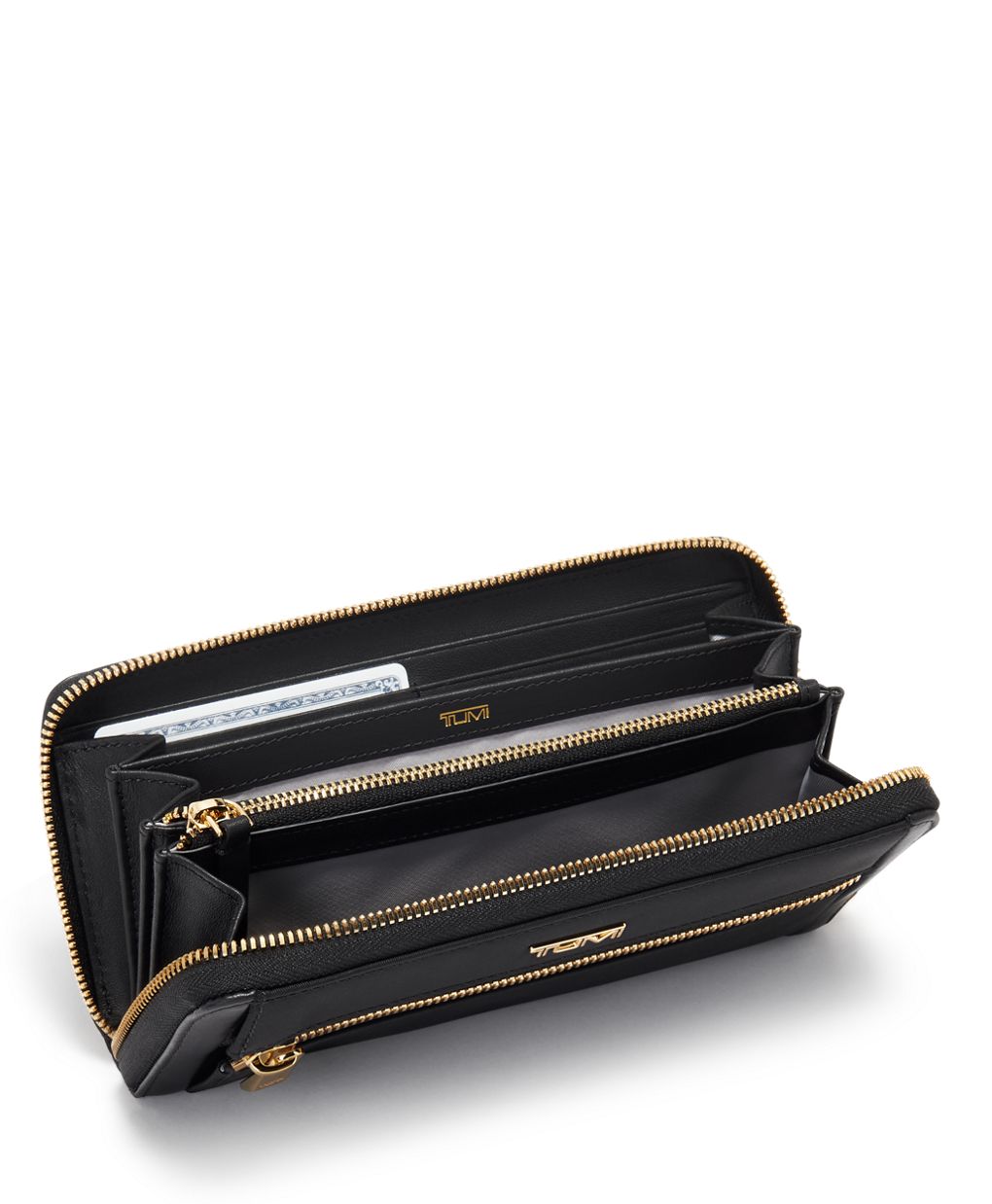 Women's Travel Continental Leather Wallet - Black 