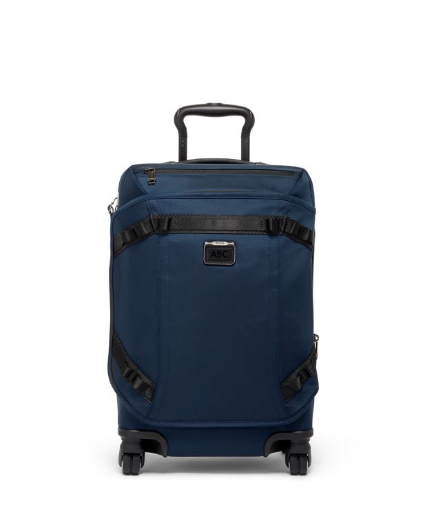 Navy International Front Lid Expandable 4 Wheel Carry On