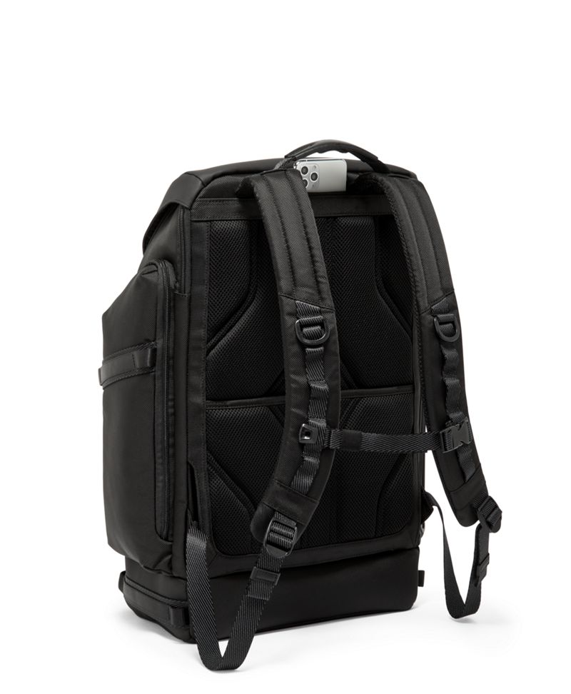 Black Expedition Flap Backpack