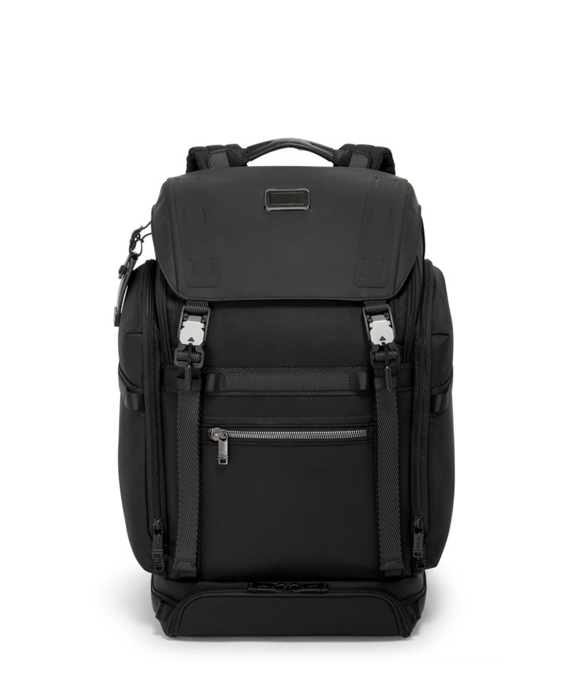 Black Expedition Flap Backpack