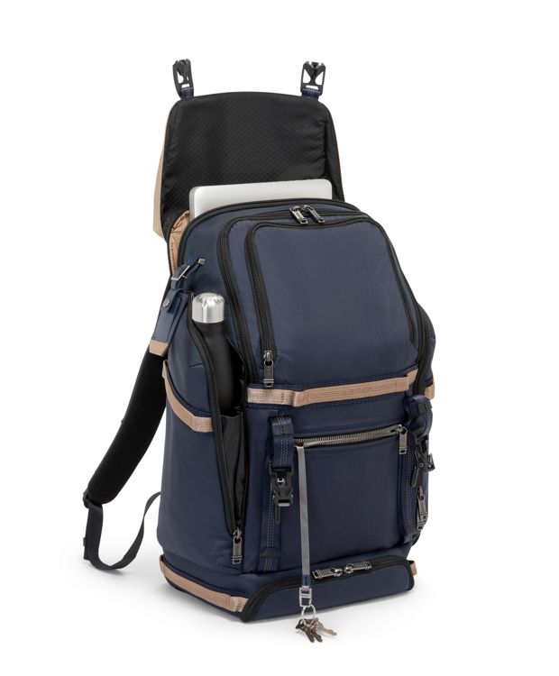 Midnight  Navy/Khaki Expedition Flap Backpack