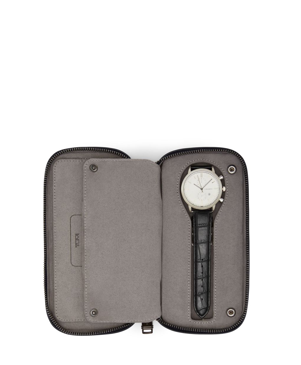  TUMI - Nassau Travel Watch Case - Black Embossed