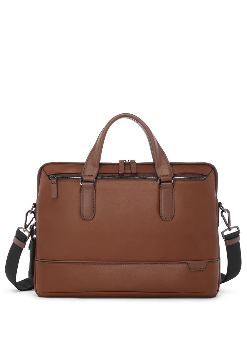 Tumi brown shop leather messenger bag