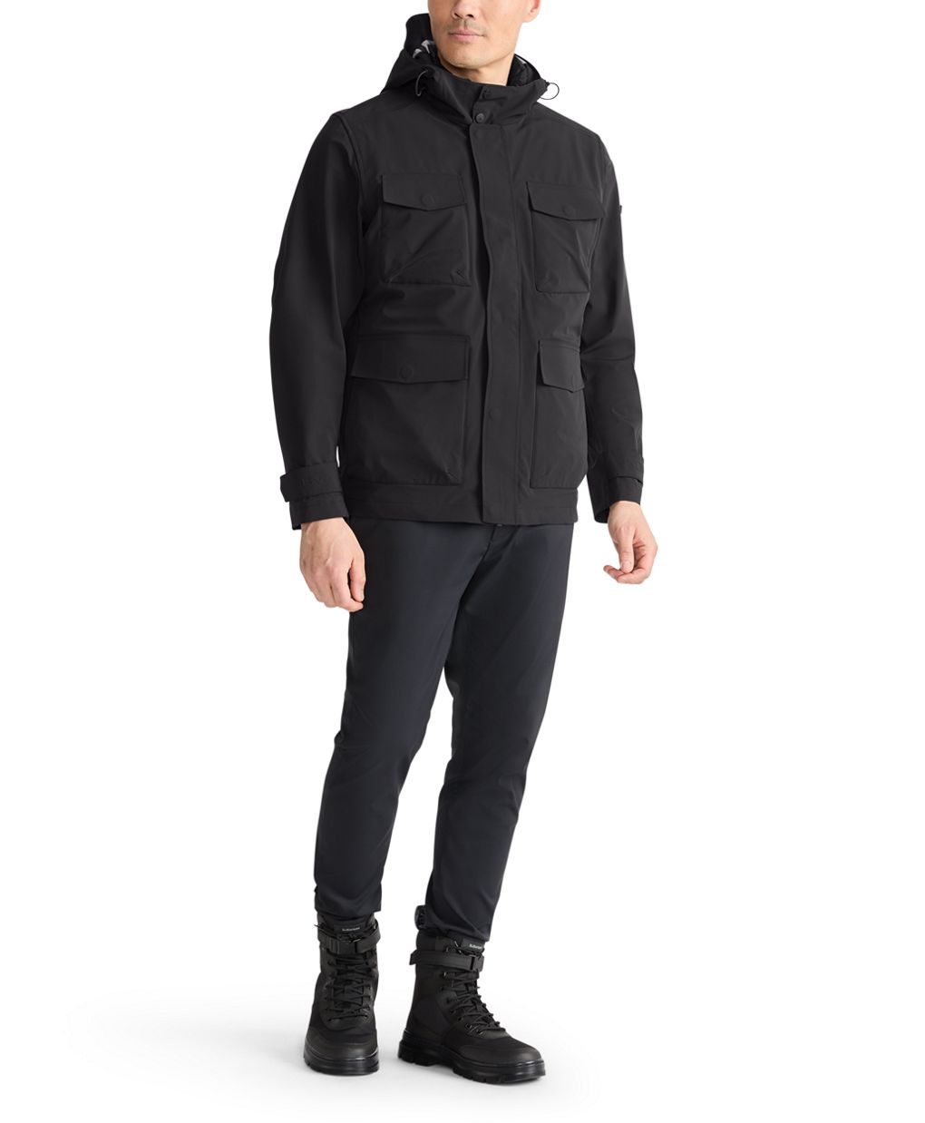 TUMI Men's Black Lightweight Water resistant outlet multi pocket Full Zip Jacket Large