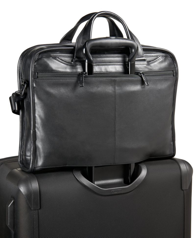 tumi leather brief